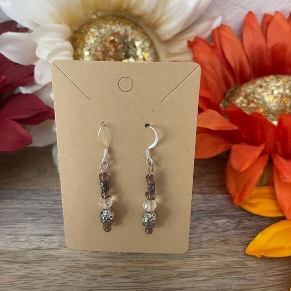 Glass Bead Handmade Earrings NWOT - Picture 1 of 2